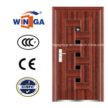 Europ Diseño de color marrón de acero de calidad de seguridad Metal Door (WS-97)